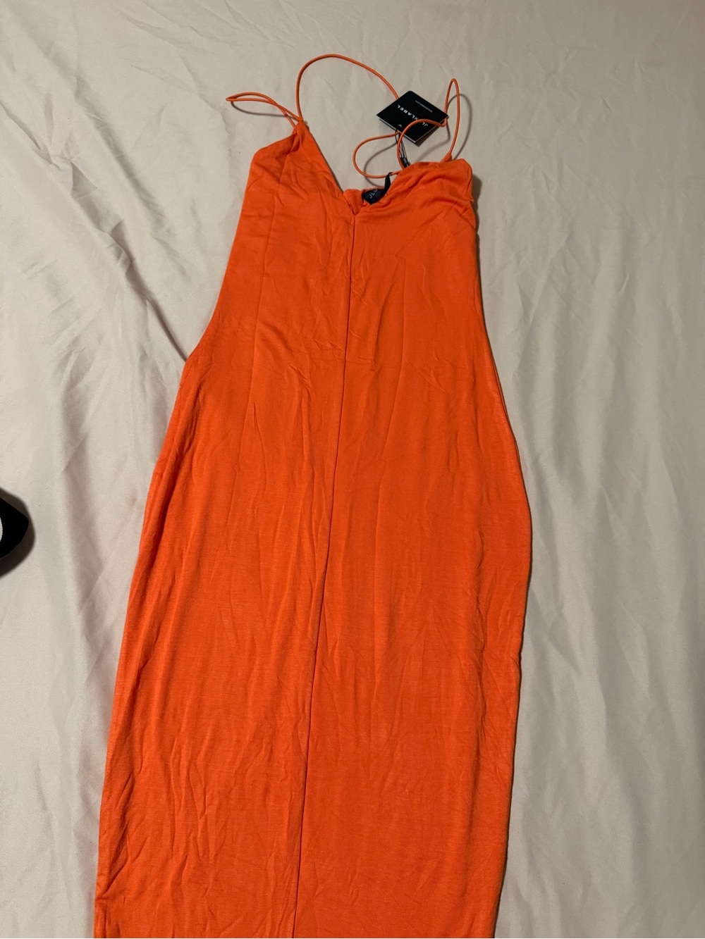 JLUXLABEL Orange Spaghetti Strap Dress